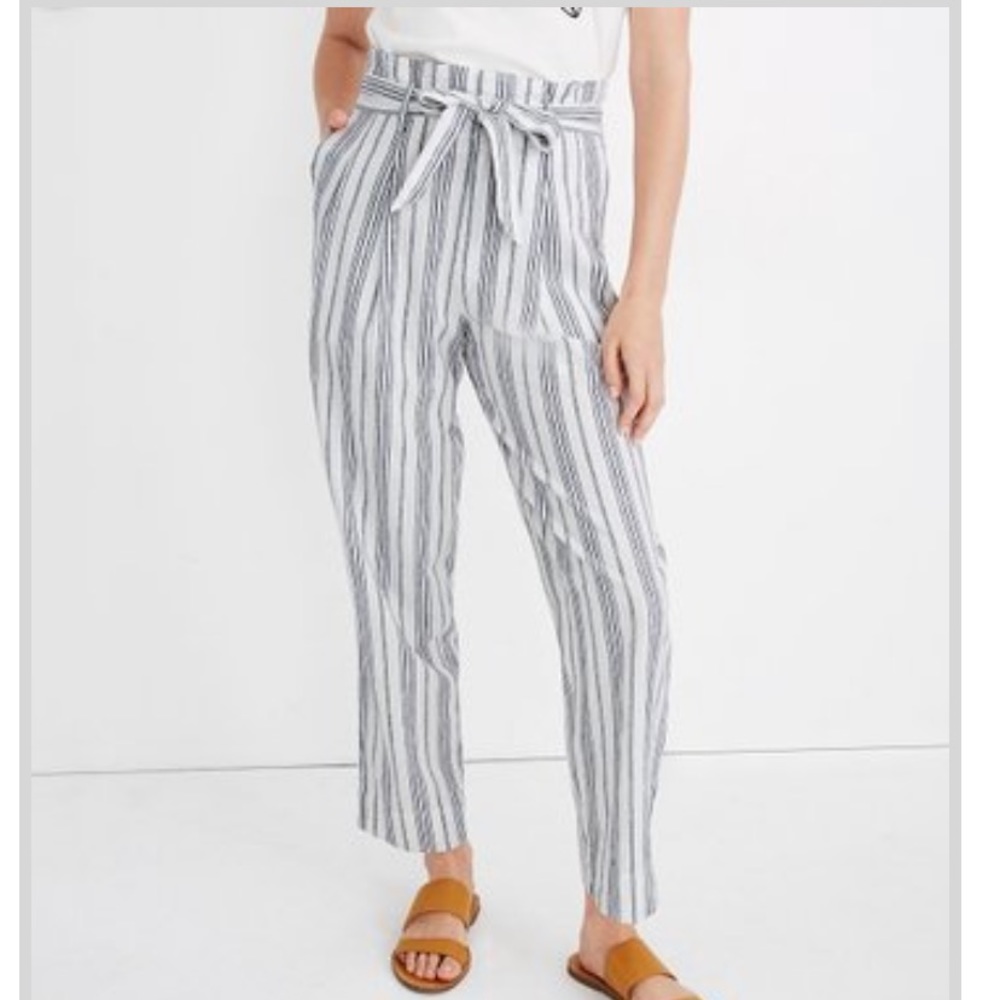 Madewell striped paperbag pants